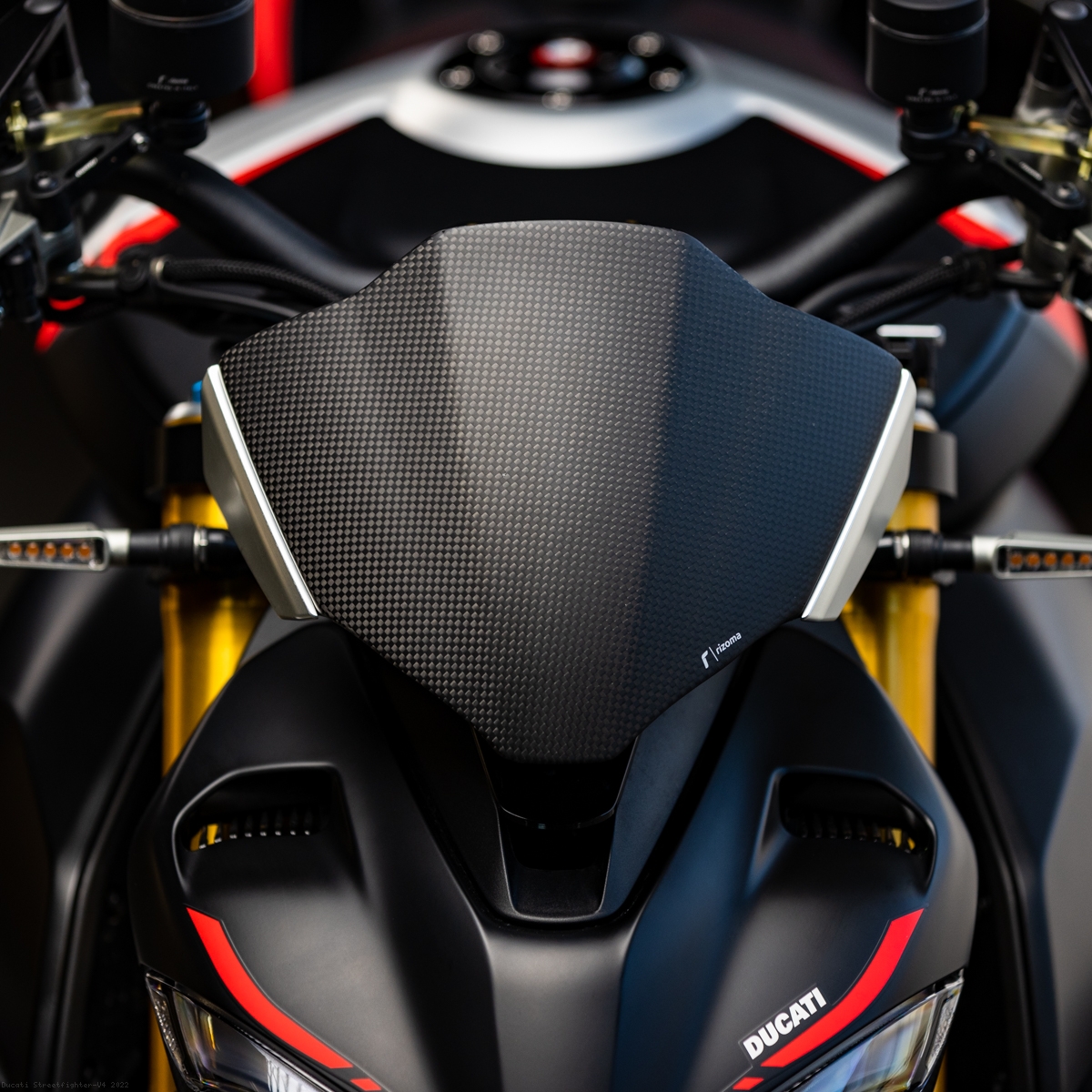 Carbon Fiber Headlight Fairing by Rizoma Ducati Carbon Fiber Headlight Fairing by Rizoma Ducati